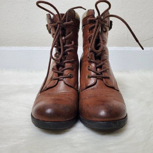 MIA women's lace up Brown ankle boots Size 8.5 - Picture 5 of 10